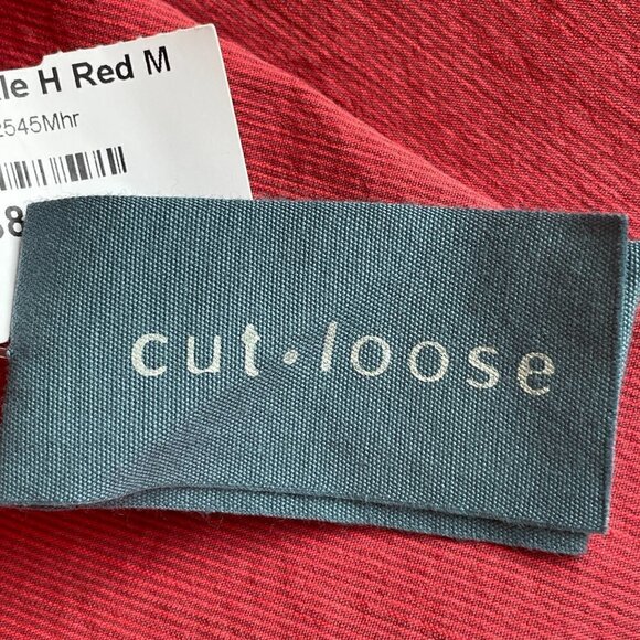 CUT LOOSE NEW Stretch Border Ankle Crop Pants Red Coral Mini Corduroy Size Med - Picture 8 of 14